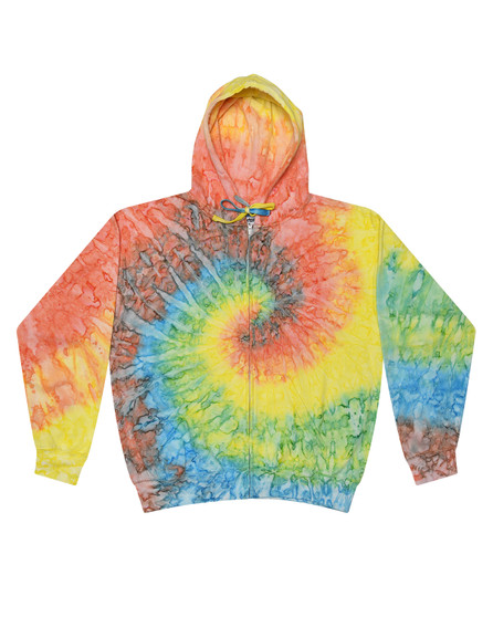 CD8888 Tie-Dye Adult Tie-Dyed Full-Zip Hooded Sweatshirt