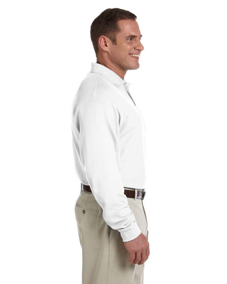 D110 Devon & Jones Men's Pima Piqué Long-Sleeve Polo