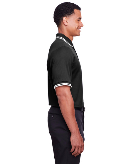 DG20C Devon & Jones Men's CrownLux Performance™ Plaited Tipped Polo, view 2