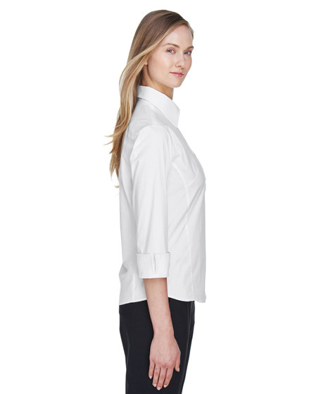 DP625W Devon & Jones Ladies' Perfect Fit™ 3/4-Sleeve Stretch Poplin Blouse, view 2