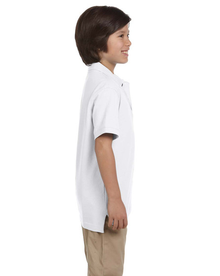 M200Y Harriton Youth 6 oz. Ringspun Cotton Piqué Short-Sleeve Polo, view 2