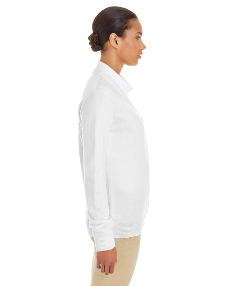 M425W Harriton Ladies' Pilbloc™ V-Neck Button Cardigan Sweater, view 2