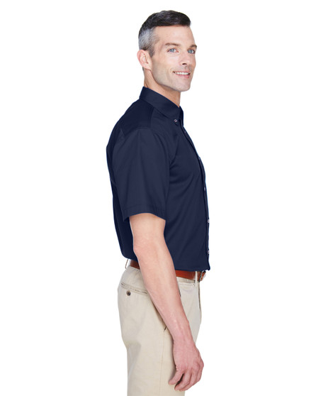 M500S Harriton Men's Easy Blend™ Short-Sleeve Twill Shirt with Stain-Release, view 2