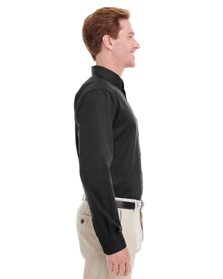 M581 Harriton Men's Foundation 100% Cotton Long-Sleeve Twill Shirt with Teflon™, view 2