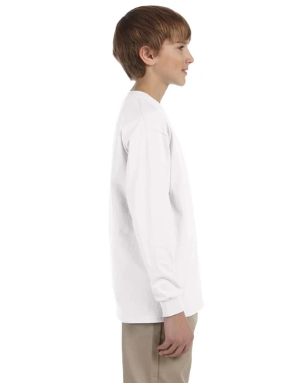 G240B Gildan Youth Ultra Cotton® 6 oz. Long-Sleeve T-Shirt, view 2