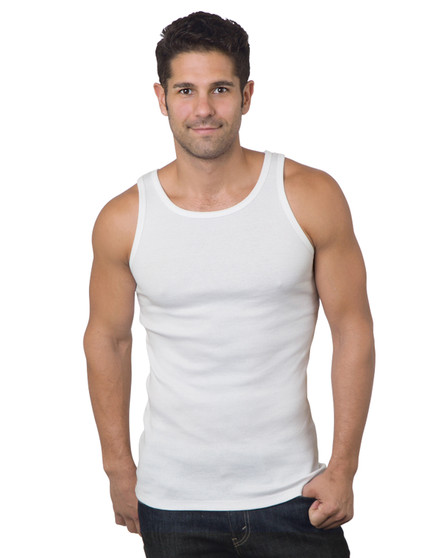 4573 Bayside Men's 6.1 oz., 100% Ringspun Cotton 2x1 Ribbed Tank Top