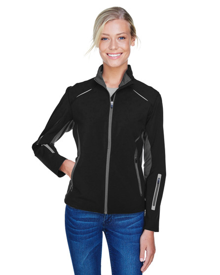 78678 North End Ladies' Pursuit Three-Layer Light Bonded Hybrid Soft Shell Jacket with Laser Perforation 78678 North End Ladies' Pursuit Three-Layer Light Bonded Hybrid Soft Shell Jacket with Laser Perforation