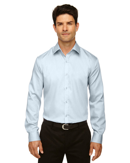 88673 North End Men's Boulevard Wrinkle-Free Two-Ply 80's Cotton Dobby Taped Shirt with Oxford Twill