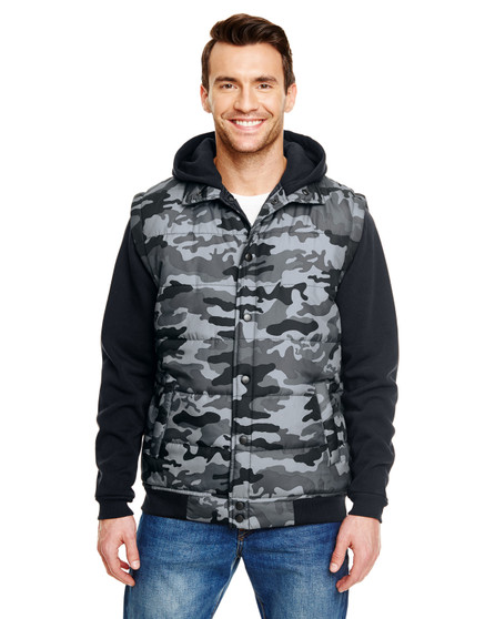 B8701 Burnside Adult Fleece Sleeved Puffer Vest