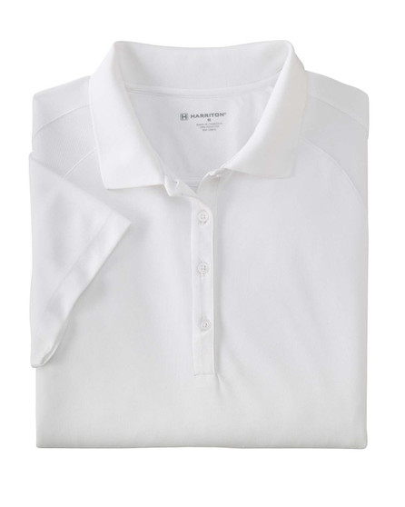 M374W Harriton Ladies' 3.8 oz. Polytech Mesh Insert Polo