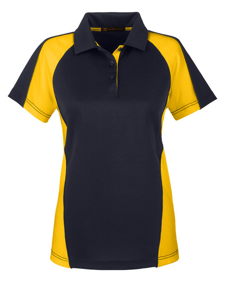 M385W Harriton Ladies' Advantage Snag Protection Plus IL Colorblock Polo