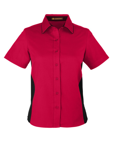 M586W Harriton Ladies' Flash IL Colorblock Short Sleeve Shirt