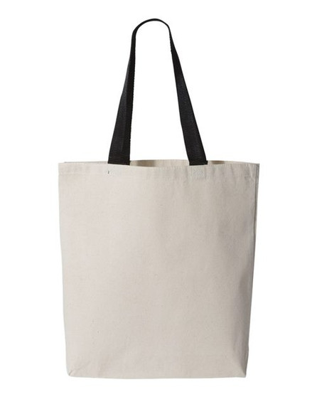 Q4400 Q-Tees 11L Canvas Tote with Contrast-Color Handles
