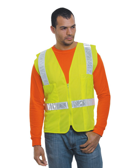 BA3788 Bayside Unisex USA-Made ANSI Surveyor's Vest Class 2