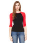 B2000 Bella + Canvas Ladies' Baby Rib 3/4-Sleeve Contrast Raglan T-Shirt