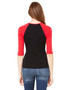 B2000 Bella + Canvas Ladies' Baby Rib 3/4-Sleeve Contrast Raglan T-Shirt, view 2