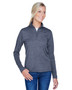 8618W UltraClub Ladies' Cool & Dry Heathered Performance Quarter-Zip