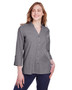 DG562W Devon & Jones Ladies' Crown Collection™ Stretch Pinpoint Chambray 3/4 Sleeve Blouse