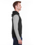 JA8877 J America Adult Triblend Fleece Sleeveless Hooded Sweatshirt, view 2