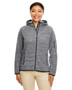 DP700W Devon & Jones Ladies' Perfect Fit™ Mélange Velvet Fleece Hooded Full-Zip
