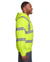 HVF021T Berne Men's Tall Hi-Vis Class 3 Lined Full-Zip Hooded Sweatshirt, view 2