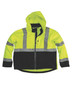 HVJ206T Berne Men's Tall Hi-Vis Class 3 Hooded Softshell Jacket
