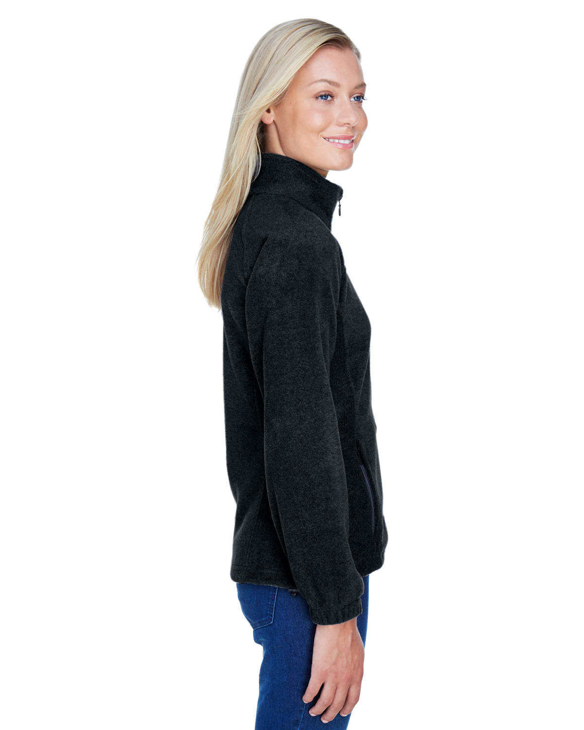 Harriton Ladies' 8 oz. Full-Zip Fleece XS BLACK at  Women's