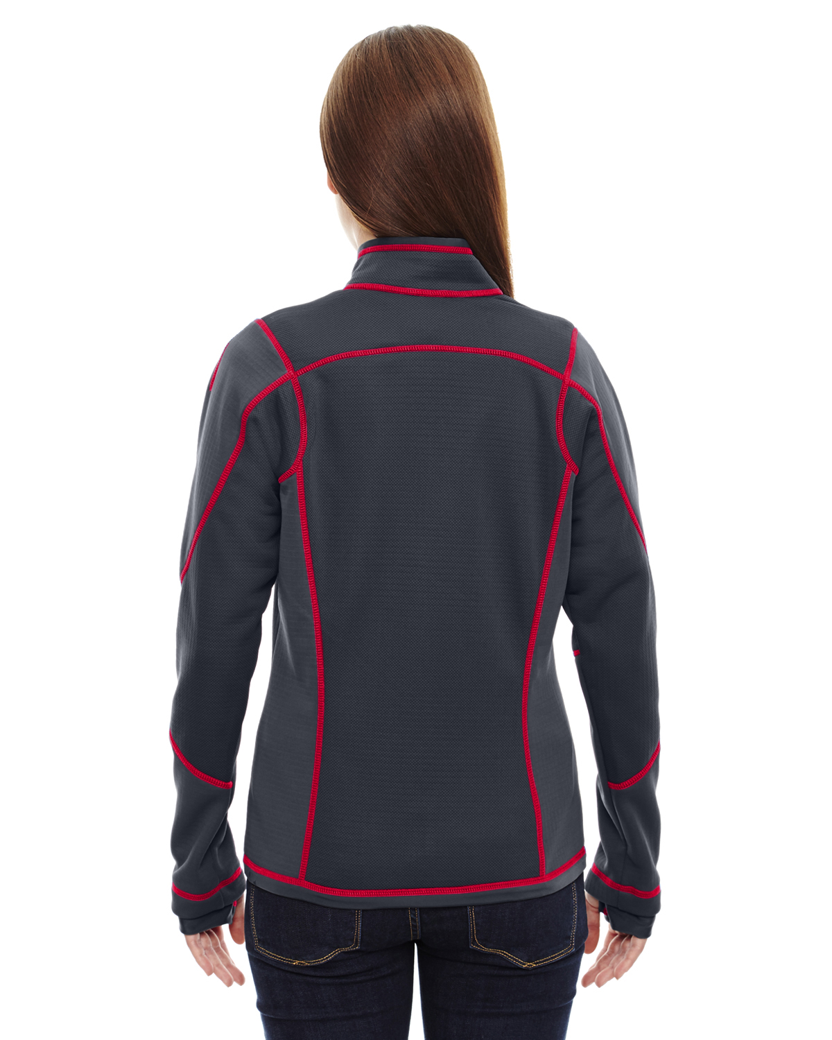 78681 North End Ladies' Pulse Textured Bonded Fleece Jacket with Print