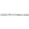 Sterling Silver Polished 5.5mm Flat Figaro Bracelet w/ Lobster Clasp 7" - 9"