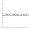 Sterling Silver Polished 5.5mm Flat Figaro Bracelet w/ Lobster Clasp 7" - 9"