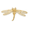 14K Yellow Gold Satin Cut Out & Textured Dragonfly Slide Fits up to 8mm Necklace
