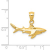 Men's Ladies 14K Yellow Gold Polished & Solid Shark Charm Pendant For Necklace