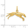 14k Yellow Gold Solid Polished Casted Open Back Greyhound Dog Charm Pendant