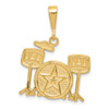 14K Yellow Gold Polished Musical Drum Set Fashion Charm Pendant For Necklace