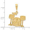 14K Yellow Gold Polished Musical Drum Set Fashion Charm Pendant For Necklace