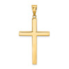 Unisex 14K Yellow Gold Polish Flat Design Crucifix Cross Religious Charm Pendant