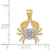 14K Yellow & White Gold Polished and Diamond Cut Textured Crab Sea Life Pendant