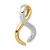 14K Two Tone Gold Polished Fancy Reversible Omega Slide Fits up to 6mm Necklace