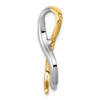 14K Two Tone Gold Polished Fancy Reversible Omega Slide Fits up to 6mm Necklace