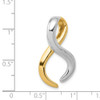 14K Two Tone Gold Polished Fancy Reversible Omega Slide Fits up to 6mm Necklace