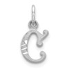 Gent's Ladies 14K White Gold Diamond Cut Initial "C" Fancy Pendant For Necklace