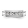 14k White Gold Men's Diamond Wedding Band Flat Top 6mm Anniversary Ring 1/2 Ct.
