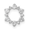 14k White Gold Round Diamond Fancy Star Slide Pendant Circle Charm 0.19 Ct.