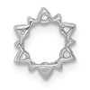 14k White Gold Round Diamond Fancy Star Slide Pendant Circle Charm 0.19 Ct.
