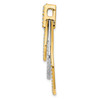 14k Two Tone Gold Round Diamond Triple Teardop Pendant Oval Charm 0.50 Ct.