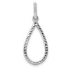 14k White Gold Round Diamond Cut Out Teardrop Pendant Dangler Charm 0.23 Ct.