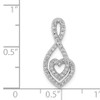 14k White Gold Diamond Fancy Heart Intertwining Infinity Slide Pendant 0.24 Ct.