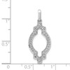 14k White Gold Diamond Fancy Geometric Cut Out Dangler Pendant 0.25 Ct.