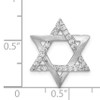 14k White Gold Round Diamond Brushed Finish Star of David Slide Pendant 0.25 Ct.