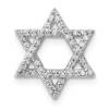14k White Gold Diamond Fancy Star of David Slide Religious Pendant 0.19 Ct.